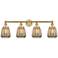 Chatham 33.5" Wide 4 Light Brushed Brass Bath Vanity Light With Clear