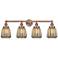 Chatham 33.5"W 4 Light Antique Copper Bath Vanity Light With Clear Sha