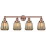 Chatham 33.5"W 4 Light Antique Copper Bath Vanity Light With Clear Sha