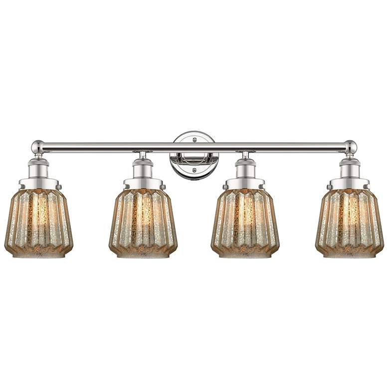 Image 1 Chatham 33.5"W 4 Light Polished Nickel Bath Vanity Light With Clear Sh