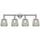 Chatham 33.5"W 4 Light Polished Nickel Bath Vanity Light With White Sh
