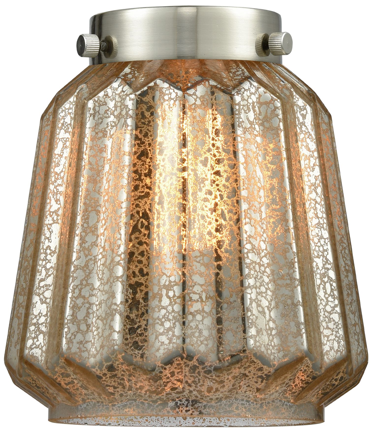 Image 3 Chatham 7" Antique Brass Mini Pendant w/ Mercury Shade more views