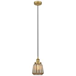 Chatham 7" Brushed Brass Mini Pendant w/ Mercury Shade