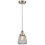 Chatham 7" Brushed Satin Nickel Mini Pendant w/ Clear Shade