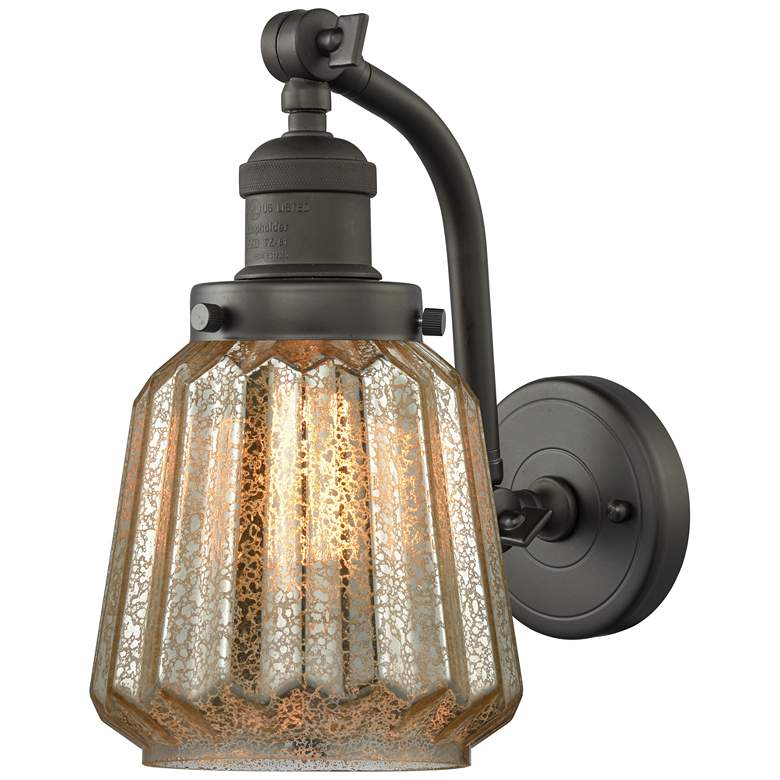 Image 1 Chatham 7 inch LED Sconce - Bronze Finish - Mercury Shade