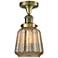 Chatham 7" LED Semi-Flush Mount - Antique Brass - Mercury Shade
