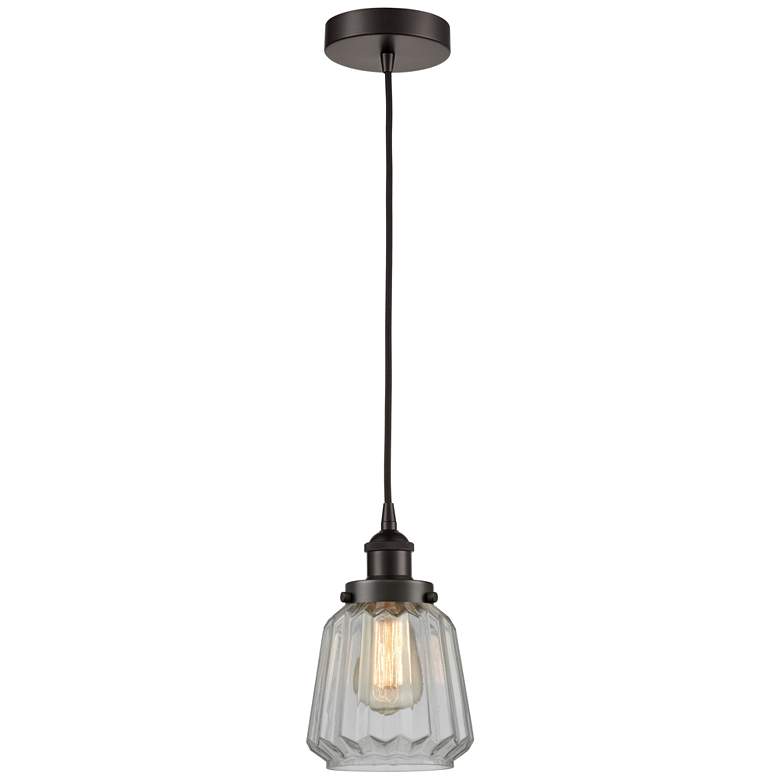 Image 1 Chatham 7" Oil Rubbed Bronze Mini Pendant w/ Clear Shade