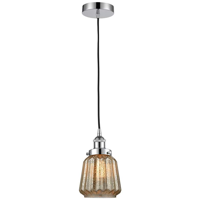 Image 1 Chatham 7" Polished Chrome Mini Pendant w/ Mercury Shade