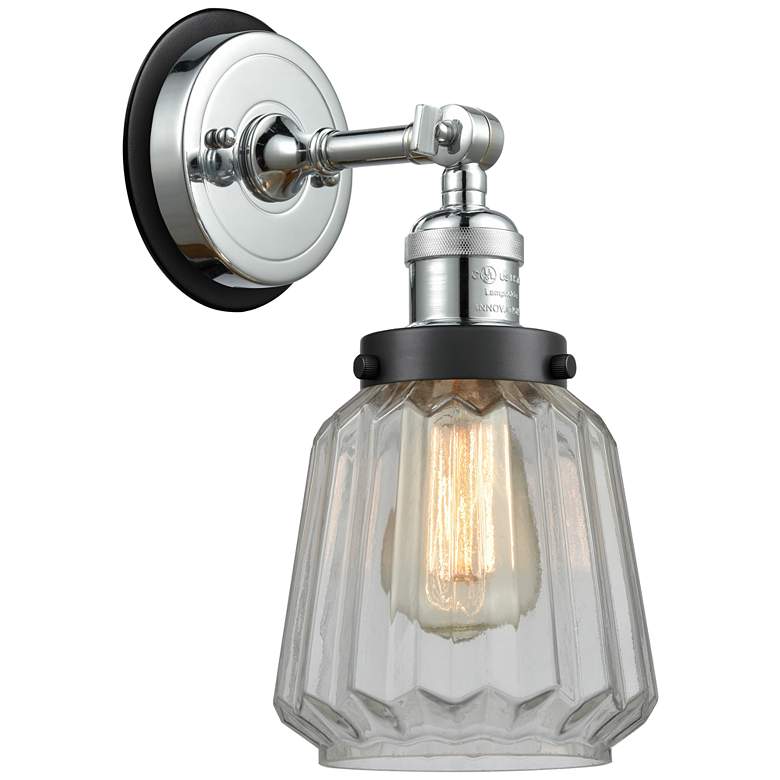 Image 1 Chatham 7 inch Polished Chrome Sconce w/ Clear Shade