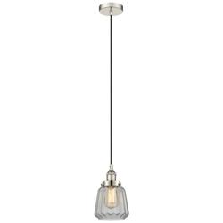 Chatham 7" Polished Nickel Mini Pendant w/ Clear Shade