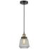 Chatham 7" Wide Black Brass Corded Mini Pendant With Clear Shade