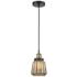 Chatham 7" Wide Black Brass Corded Mini Pendant With Mercury Shade