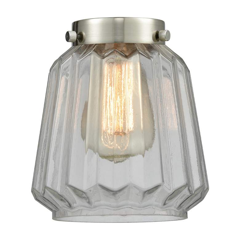 Image 3 Chatham 7" Wide Brushed Brass Corded Mini Pendant w/ Clear Shade more views