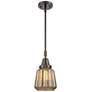 1_Chatham 7"W Oil-Rubbed Bronze and Mercury Glass Mini Pendant