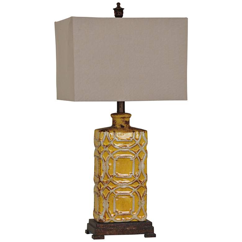 Image 1 Chatham Antique Yellow Ceramic Table Lamp