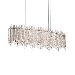 Chatter 10"H x 36"W 12-Light Crystal Linear Pendant in Pol Stainl