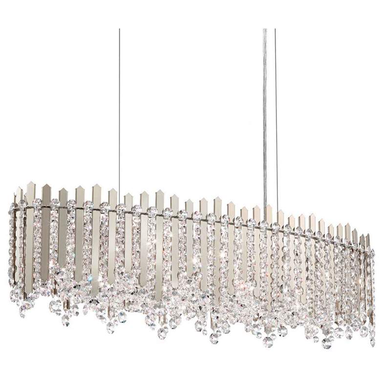Image 1 Chatter 10"H x 36"W 12-Light Crystal Linear Pendant in Pol Stainl