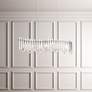 1_Chatter 8.5"H x 32.5"W 7-Lt Crystal Linear Pendant in Pol Stainle