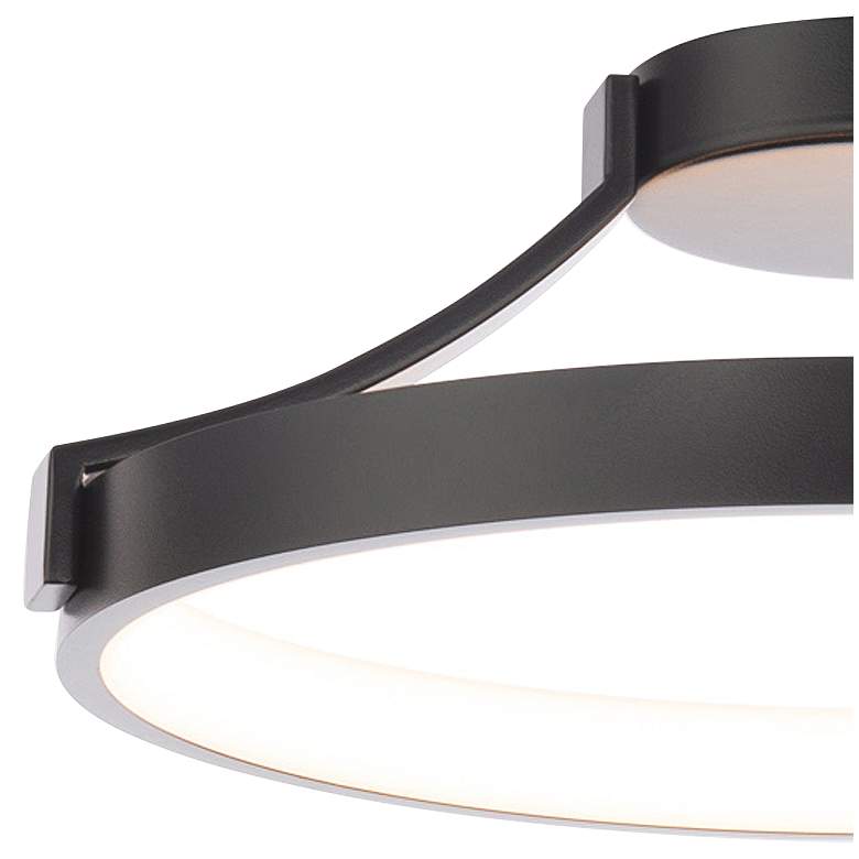 Image 2 Chaucer 5.63 inchH x 16 inchW 1-Light Semi-Flush Mount in Black more views