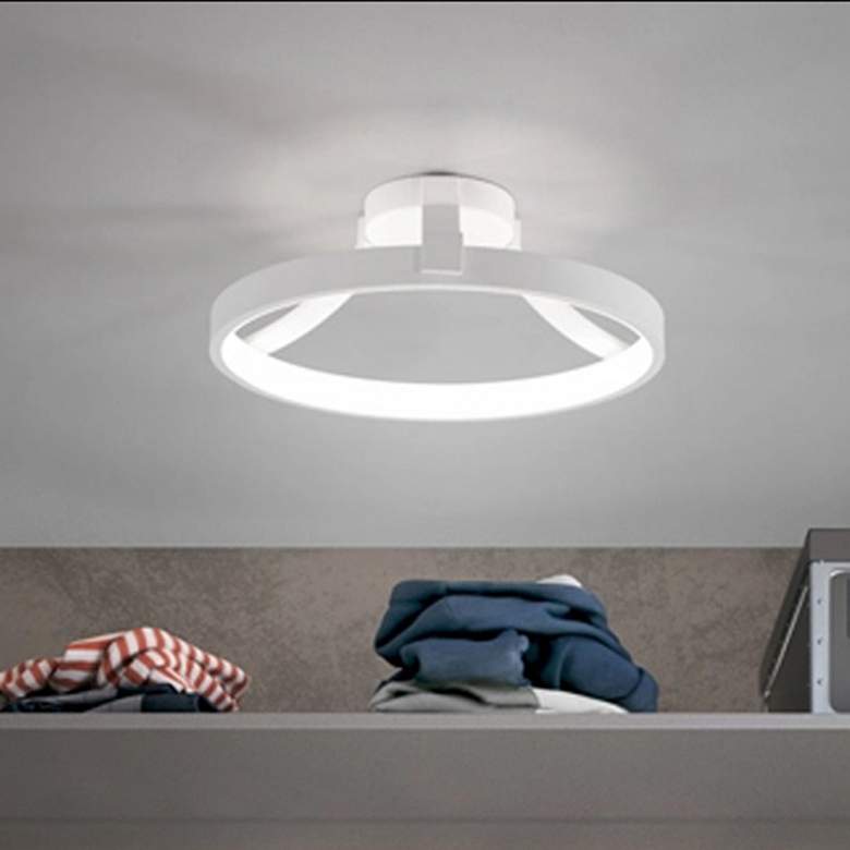 Image 1 Chaucer 5.63"H x 16"W 1-Light Semi-Flush Mount in White