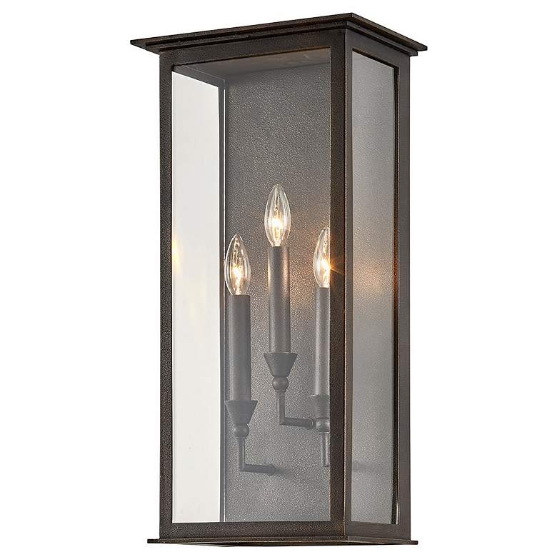 Image 1 Chauncey 23 1/2"H Vintage Bronze 3-Light Outdoor Wall Light