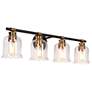 1_Chayote 28 3/4"W Black and Brass 4-Light Vanity Bath Light