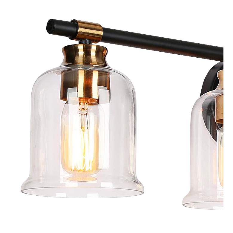 Image 2 Chayote 28 3/4"W Black and Brass 4-Light Vanity Bath Light more views