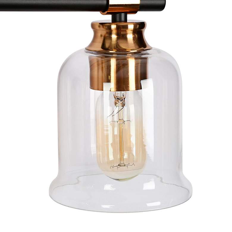 Image 3 Chayote 28 3/4"W Black and Brass 4-Light Vanity Bath Light more views