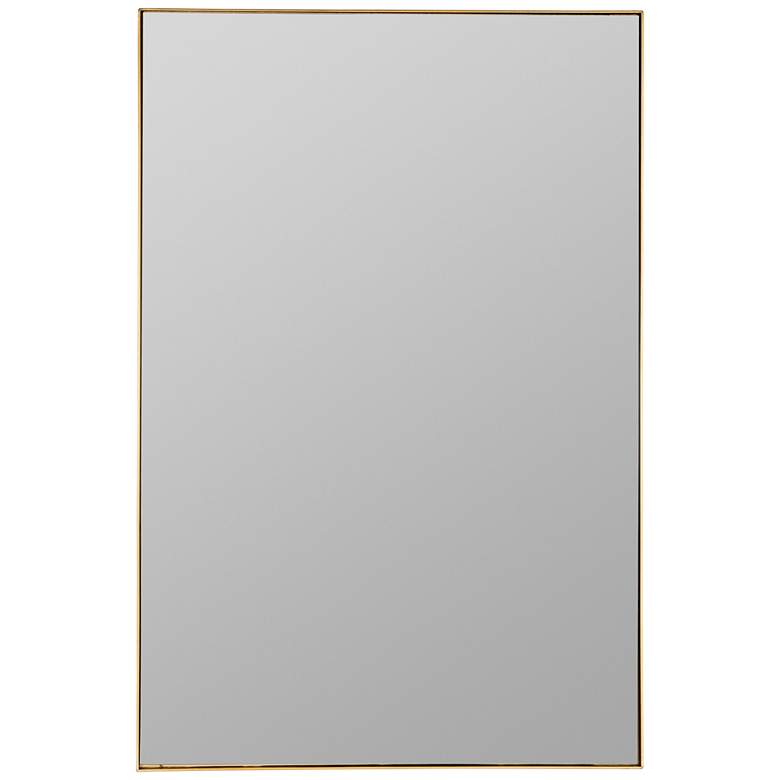 Image 2 Chaz Glossy Gold Metal 24 inch x 36 inch Rectangular Wall Mirror