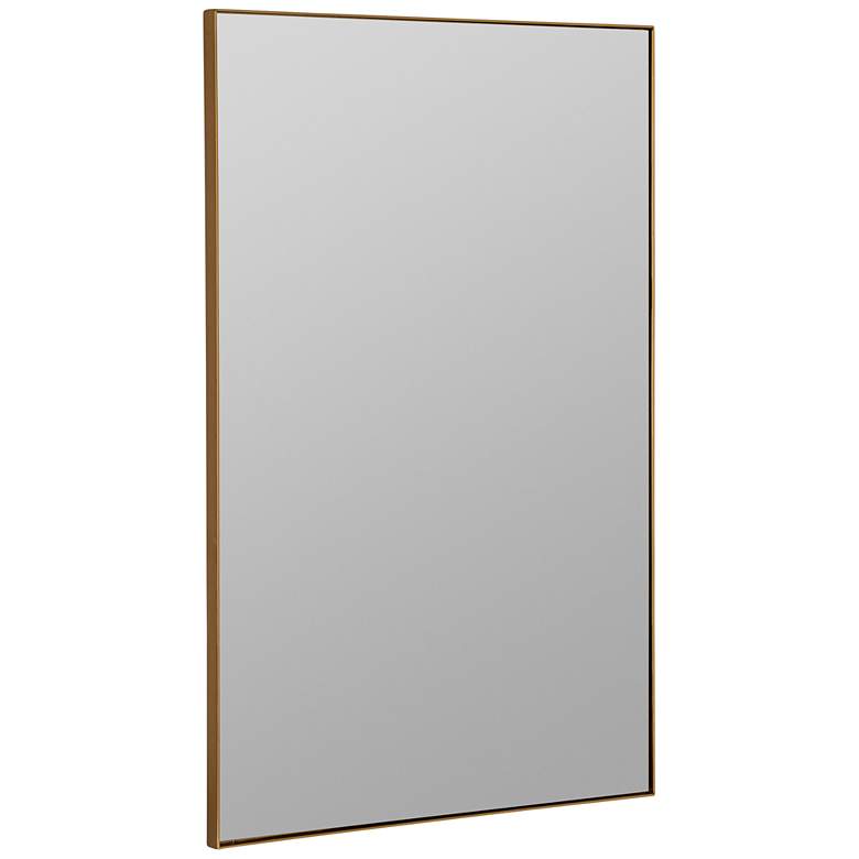 Image 5 Chaz Glossy Gold Metal 24 inch x 36 inch Rectangular Wall Mirror more views