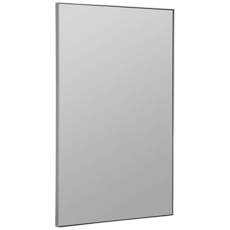 Image 5 Chaz Glossy Silver 23 3/4 inch x 36 inch Rectangular Wall Mirror more views
