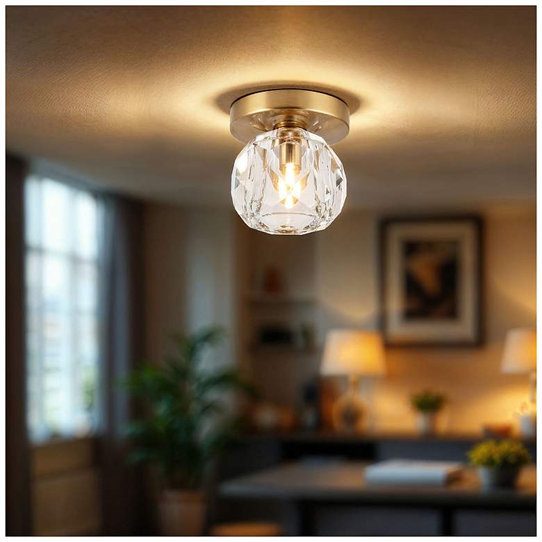 Image 6 Cheateau 4.3" Wide Brushed Gold Flush Mount more views