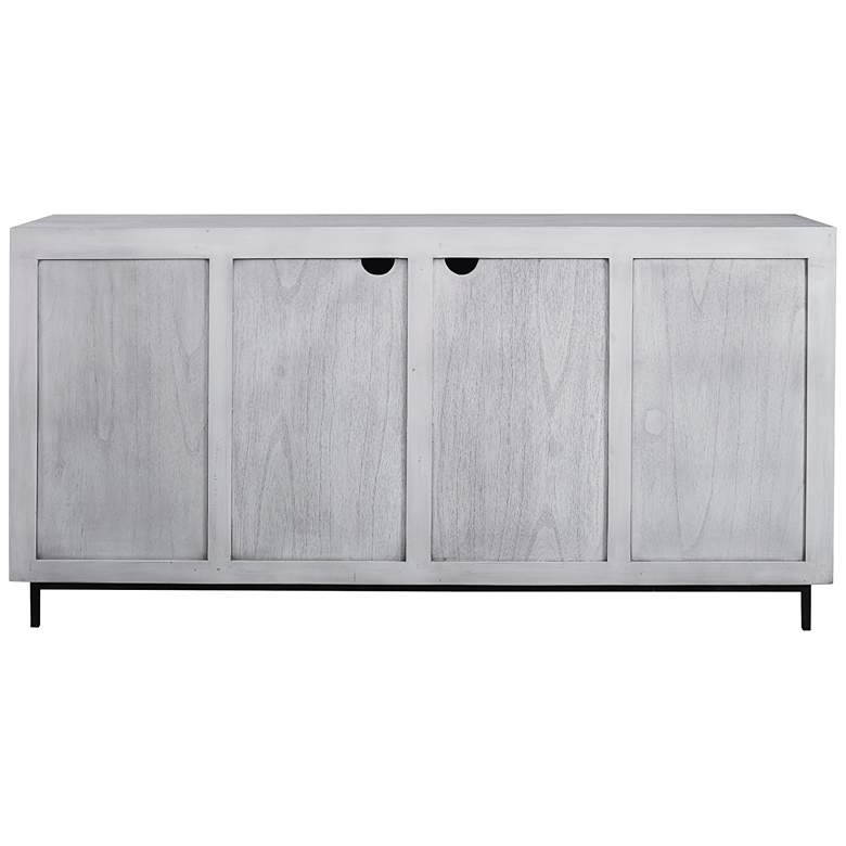 Image 7 Checkerboard 67 inch Wide White and Gray 4-Door Storage Cabinet more views