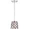 Checkerboard Crystal 6 1/4"W Clear and Smoky Pendant