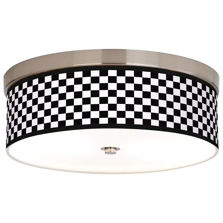 Image 1 Checkered Black Giclee Energy Efficient Ceiling Light
