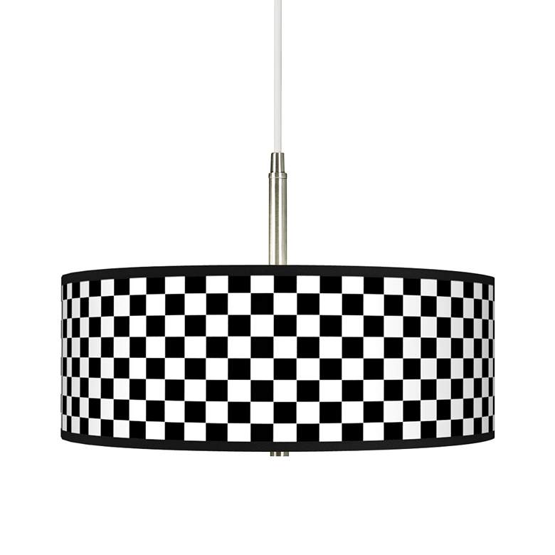 Image 1 Checkered Black Giclee Pendant Chandelier