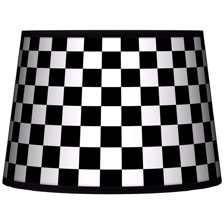 Image 1 Checkered Black Tapered Lamp Shade 10x12x8 (Spider)