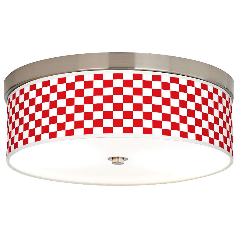 Image 1 Checkered Red Giclee Energy Efficient Ceiling Light
