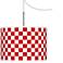 Checkered Red Giclee Glow Swag Style Plug-In Chandelier