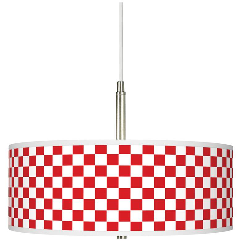 Image 1 Checkered Red Giclee Pendant Chandelier