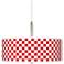 Checkered Red Giclee Pendant Chandelier