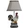 Checkers 14" High Black and White Rooster Accent Table Lamp