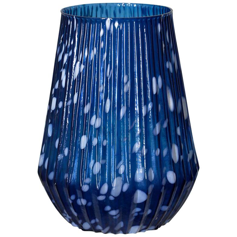 Image 1 Cheena 12" High Blue Glass Vase