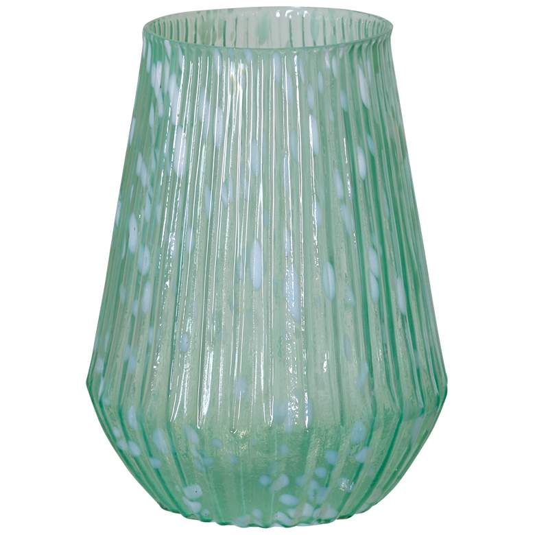 Image 1 Cheena 12" High Green Glass Vase