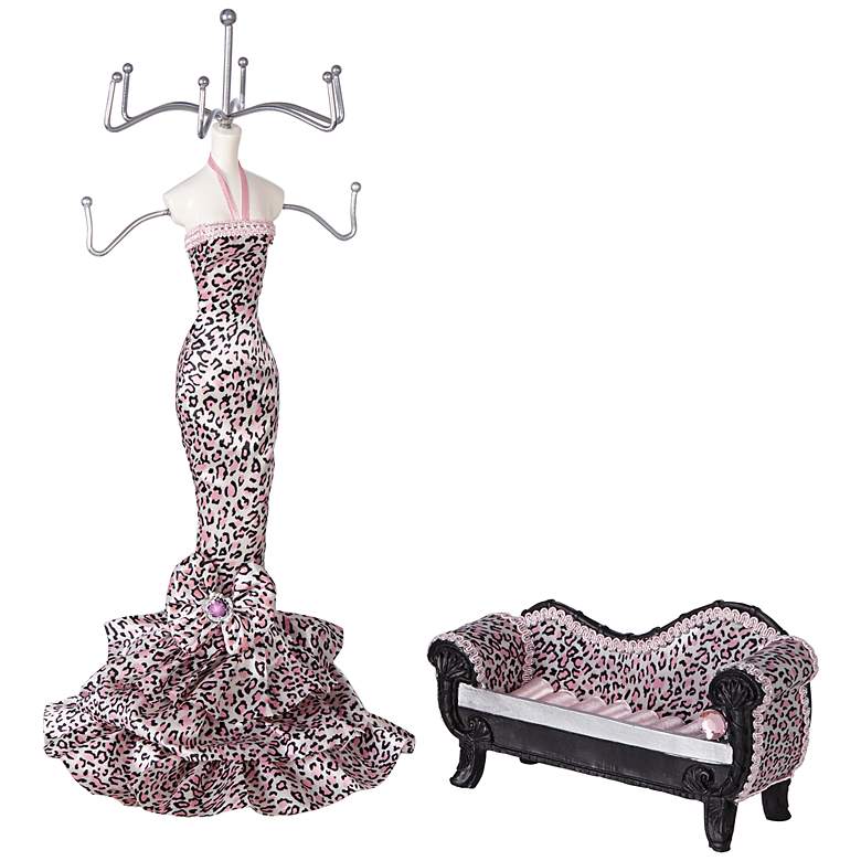 Image 1 Cheetah 2-Piece Mannequin and Couch Ring Holder Set