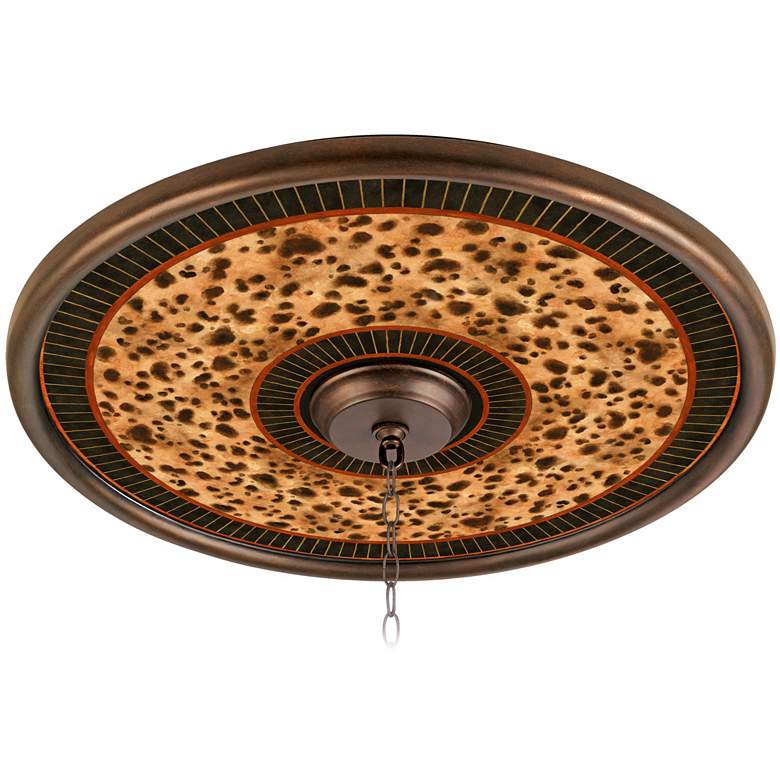 Image 1 Cheetah with Trim 24 inch Wide Bronze Finish Ceiling Medallion