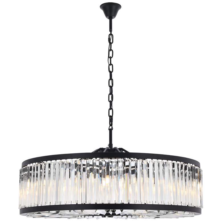 Image 1 Chelsea 10 Light Matte Black Chandelier Clear