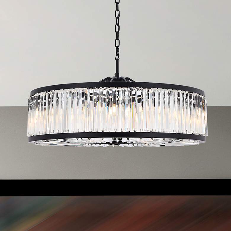Image 1 Chelsea 10 Light Matte Black Chandelier Clear
