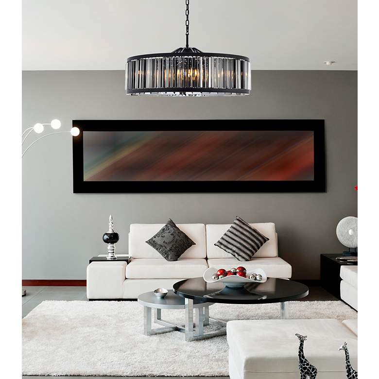 Image 3 Chelsea 10 Light Matte Black Chandelier Silver Shade (Grey) more views