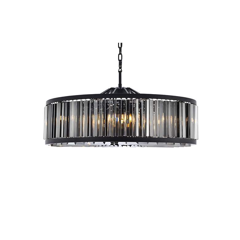 Image 4 Chelsea 10 Light Matte Black Chandelier Silver Shade (Grey) more views
